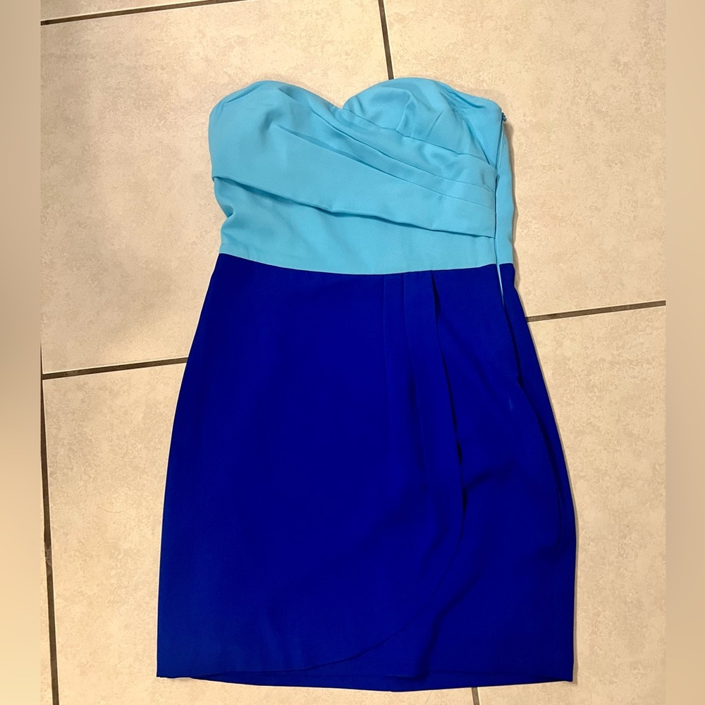 Two tone blue strapless dress size S
